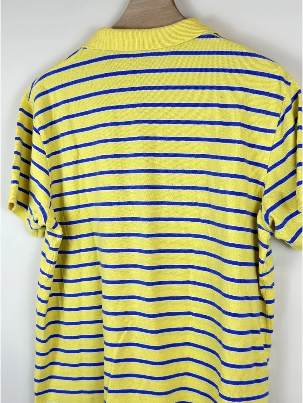 Polo Ralph Lauren Men’s XL Custom Fit Yellow Blue Striped Polo Shirt Red Pony
